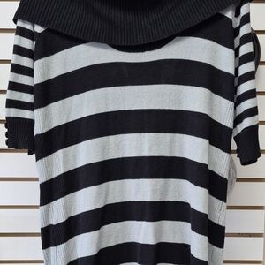 Striped Black and Gray Women's Sweater